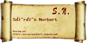 Sörös Norbert névjegykártya