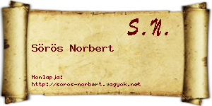 Sörös Norbert névjegykártya