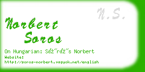 norbert soros business card